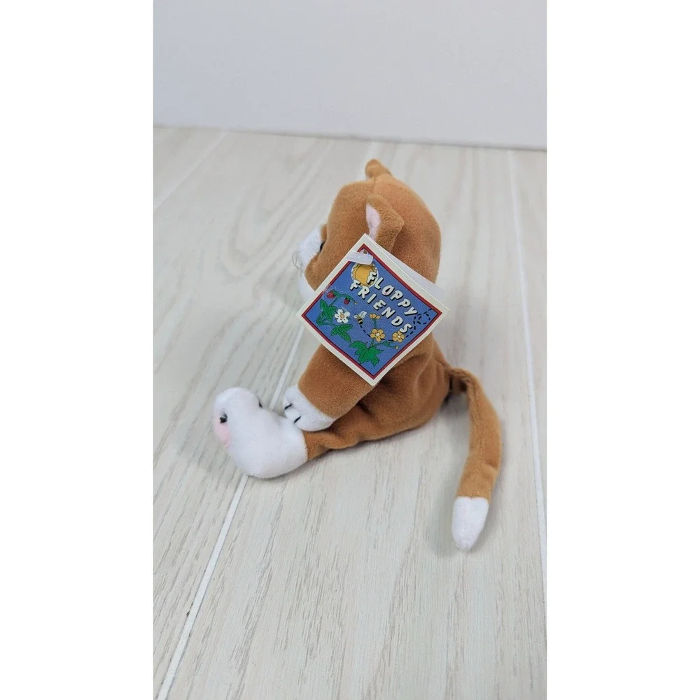GMA Access Floppy Friends Kaly Cat Brown-Orange White Plush Bean Bag blue eyes